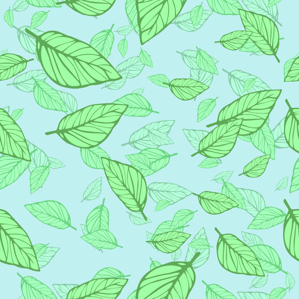 Seamless vector leafy green texture - Vector, Image