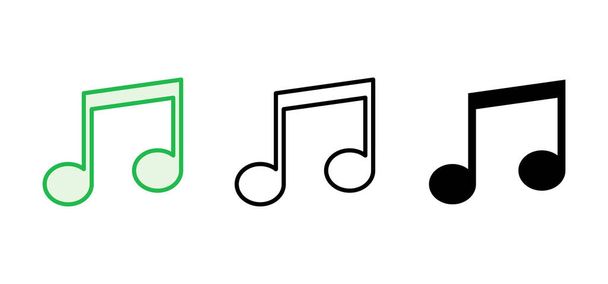 Conjunto de iconos musicales. nota icono de música vector - Vector, Imagen