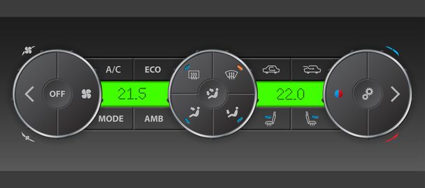 Detailed digital air condition control panel - Vector, Image