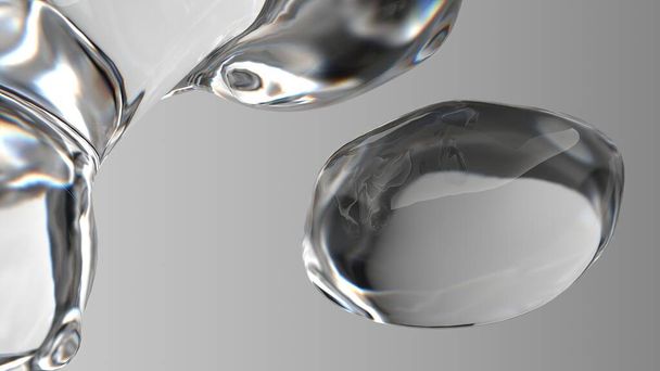 Színtelen szerves üveg friss titokzatos fénytörés és tükröződés Elegáns modern 3D Renderelés absztrakt háttér Kiváló minőségű 3d illusztráció - Fotó, kép