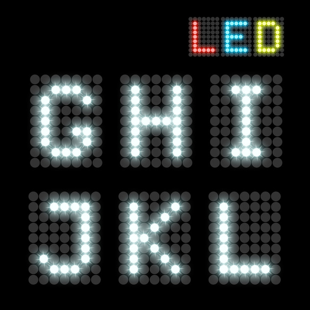 LED betűtípus - Vektor, kép