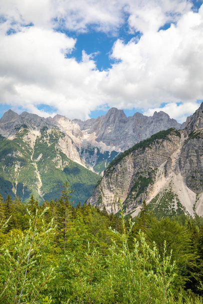 Beautiful landscape at Vrsic pass. Triglav National Park, Julian Alps, Slovenia, Europe. - Photo, Image