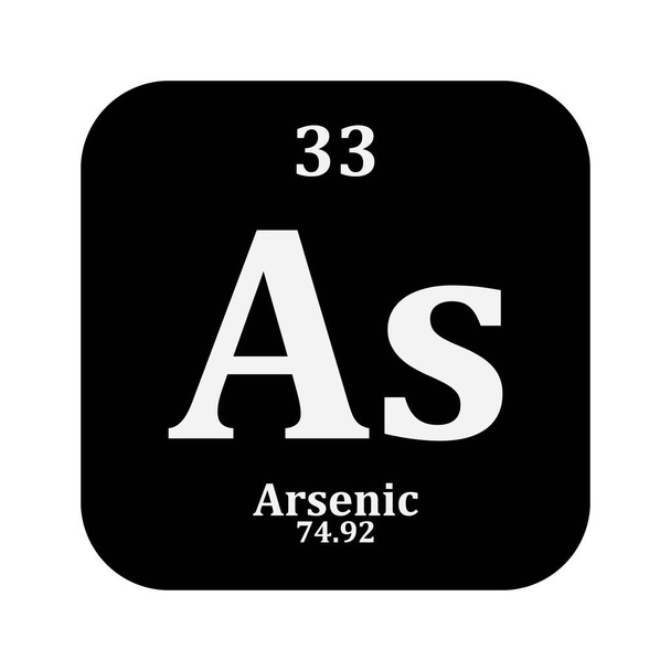 Periyodik tabloda arsenik kimya simgesi, kimyasal element - Vektör, Görsel