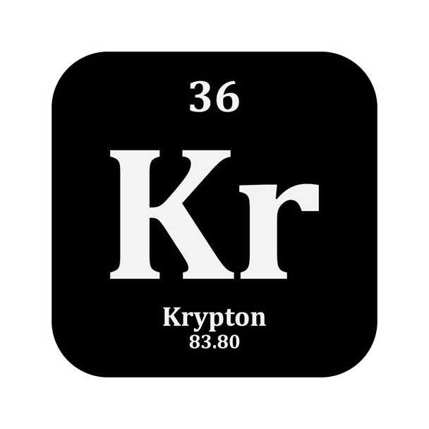 Kryptonin kemian ikoni, alkuaine jaksollisessa taulukossa - Vektori, kuva