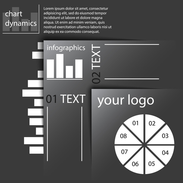 Infographic styl diagramu. Bloky se zájmem - Vektor, obrázek