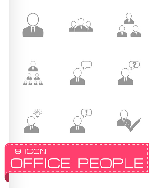 Vector office people icon set - Wektor, obraz