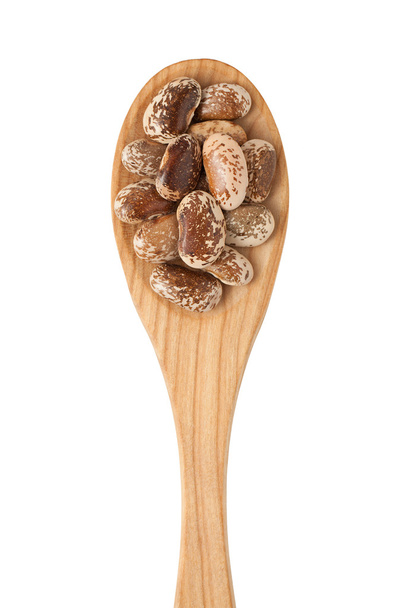 Brown beans on wooden spoon - Photo, Image