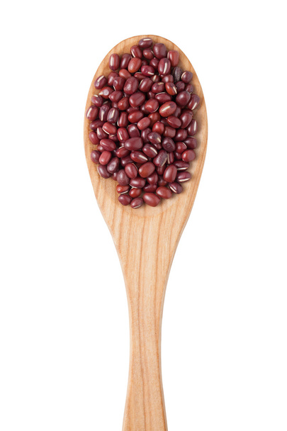 Adzuki beans on wooden spoon - Photo, Image