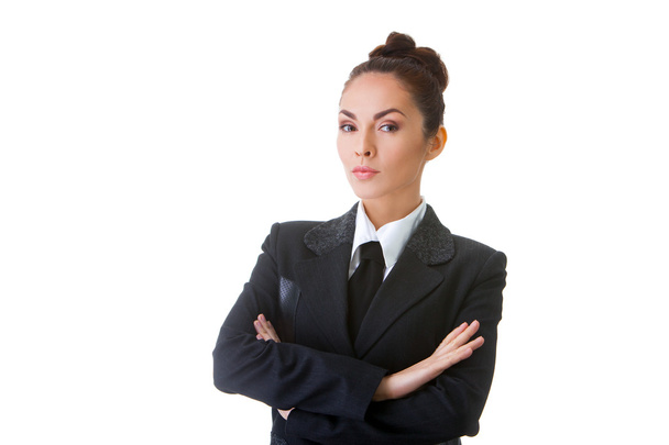 Confident Businesswoman On A White Background - Foto, Imagen