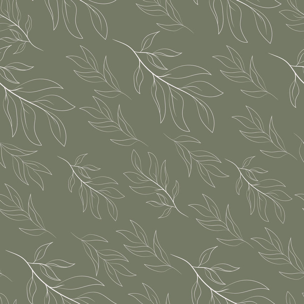 Free vector hand drawn minimal leaf seamless pattern - Vector, Image