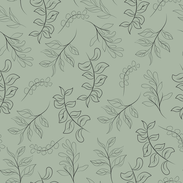 Free vector hand drawn minimal leaf seamless pattern - Vector, Image