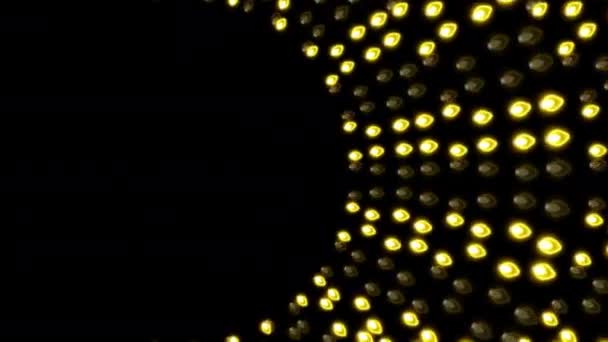 4K Неонова Різдвяна вертикальна рамка Неонові лампочки візерунок абстрактний петельний фон Новий рік та святкові сучасні шаблони святкових листівок Жовта мерехтливі лампочки рамка - Кадри, відео