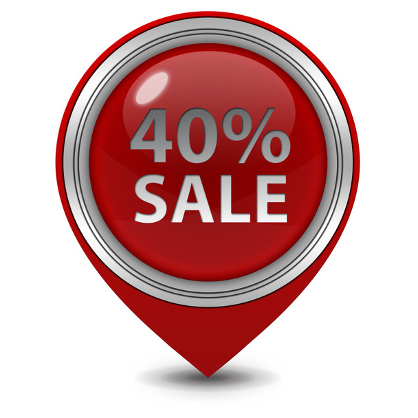 Sale forty percent pointer icon on white background - Zdjęcie, obraz