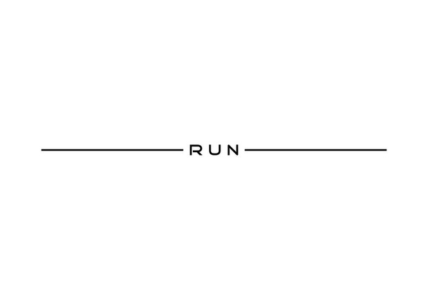 Run text line icon. Simple illustration of run line vector - Vector, Image