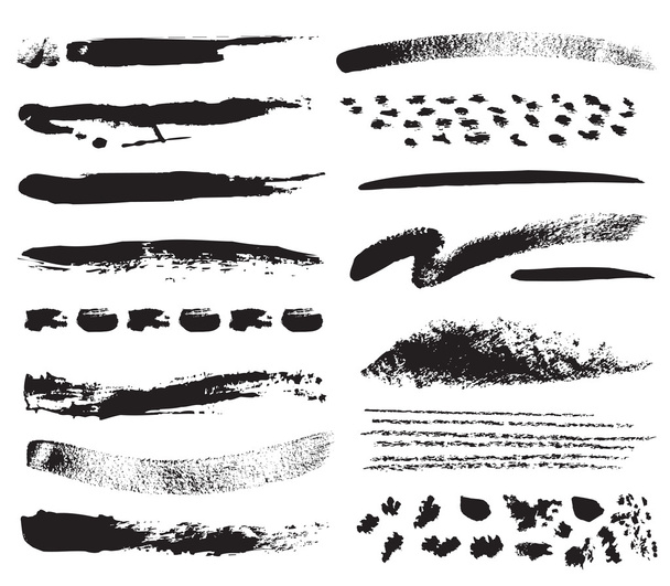 A collection of natural brush strokes - Vector, Image