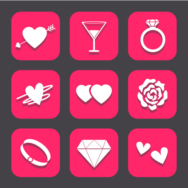 Wedding icons set great for any use. Vector EPS10. - Vector, Image