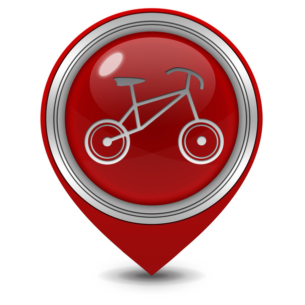 Icono de puntero de bicicleta sobre fondo blanco
 - Foto, Imagen
