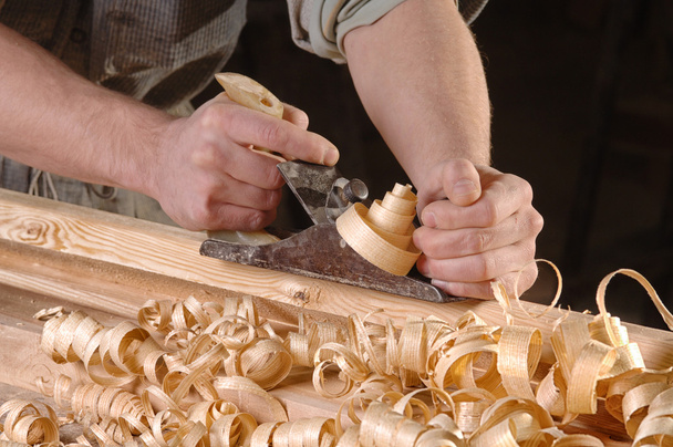 εργαστήριο ξυλουργικής με ξύλο - Φωτογραφία, εικόνα