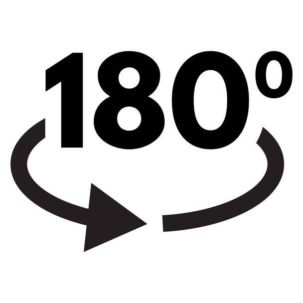 Symbole d'icône rotative de 180 degrés isolé sur fond blanc - Vecteur, image