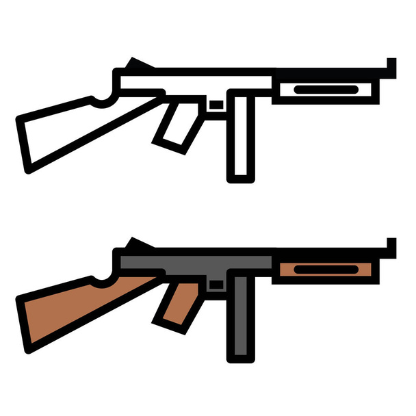 Sturmgewehr-Symbol, einfache Waffe, Vektor-Illustration  - Vektor, Bild