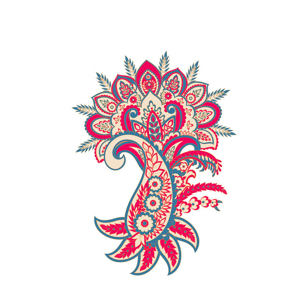 Дамаск изолированный векторный цветочный орнамент - Вектор,изображение