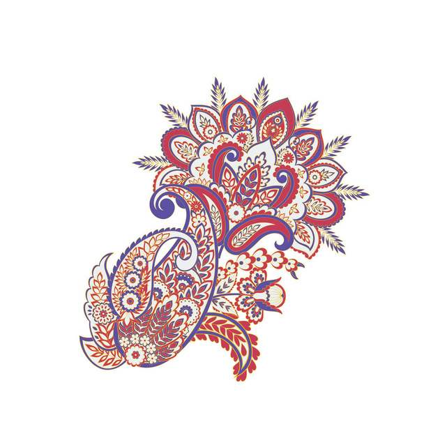 Patrón aislado vector Paisley. Ilustración floral Vintage - Vector, imagen