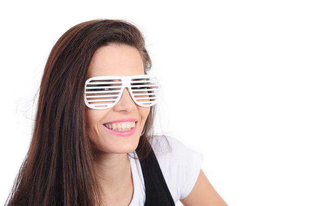 Woman with white glasses - Foto, Imagem