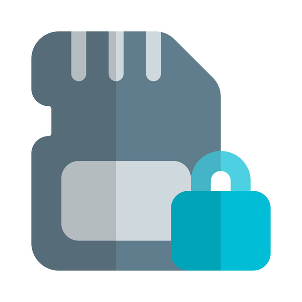 SD card lock for data security. - Vector, Image
