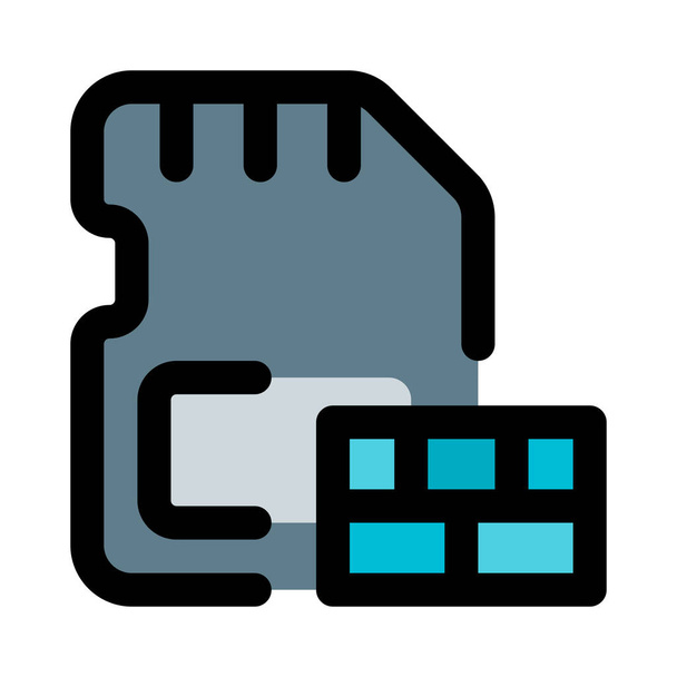 SD card firewall for protecting data. - Vector, Image