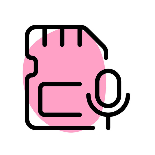SD card with built-in microphone for recording. - Vector, Image