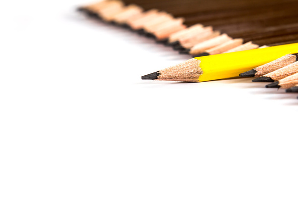 Mise au point sélective du crayon en bois organiser avec un différent
 - Photo, image