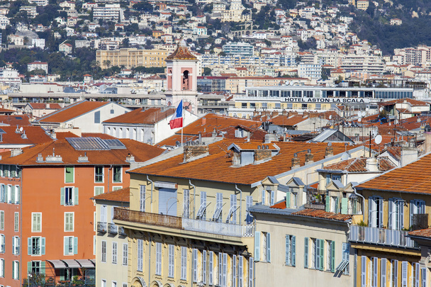 Nice, France, on March 7, 2015. The top view on the old city from Shatto's hill - Foto, Imagem