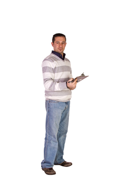 Casual Businessman With a Clipboard - Foto, Bild