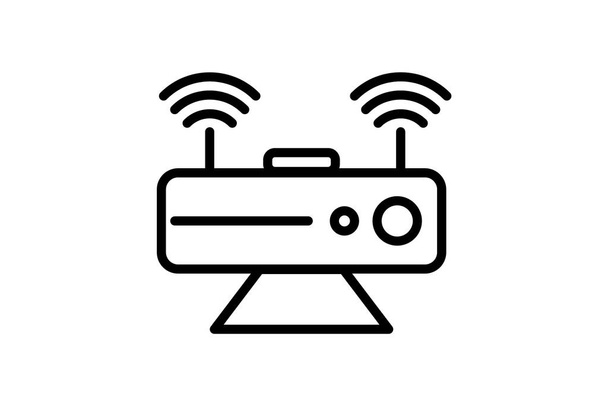 Router, Internet router line icon, outline icon, pixel perfect icon - Vector, Image