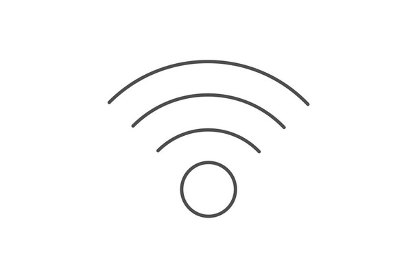 Internet sem fio, conectividade Wi-Fi, acesso à rede, ícone de linha fina, ícone de contorno cinza, ícone perfeito de pixel - Vetor, Imagem