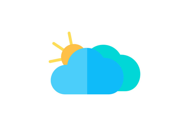 Bedeckter Himmel, wolkenverhangener Himmel, trübes Wetter, flaches Farbsymbol, perfektes Pixel-Symbol - Vektor, Bild