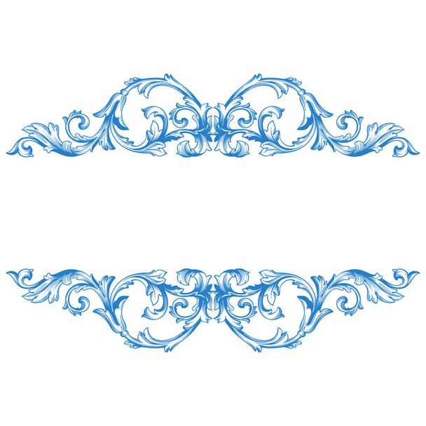 Кордон або рамка декоративна філігранна каліграфія елемент в стилі бароко вінтажний і ретро - Вектор, зображення