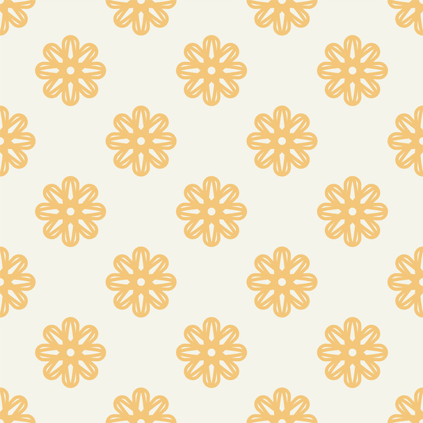 Symmetrical geometric shapes yellow floral vector textile backdrop. Can be used as fabric pattern. - Wektor, obraz