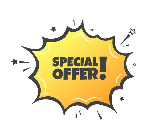 Special offer sign. Flat, yellow, explosion sign, special offer sign. Vector icon - Vector, Image