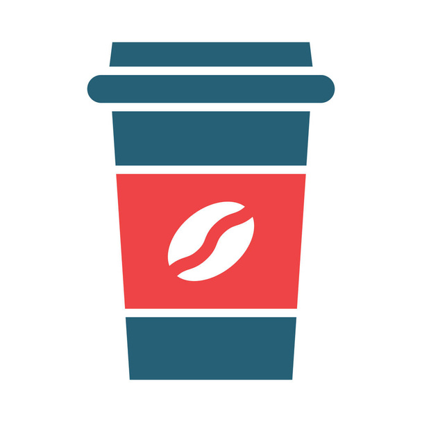 Icone a due colori del glifo vettoriale della tazza di caffè per uso personale e commerciale - Vettoriali, immagini