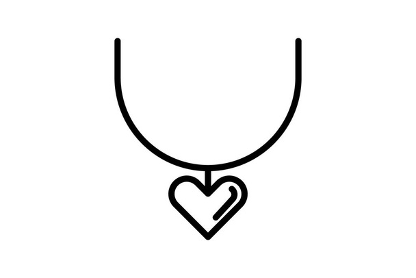 Halskette, Schmuck, Liniensymbol, Umrisssymbol, Vektorsymbol, pixelperfektes Symbol - Vektor, Bild