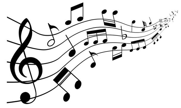 Vector with symbols and musical notes - Vector, Image