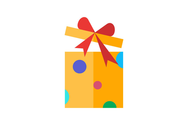 Подарочная коробка, подарки, подарок, плоский иконка цвета, пиксель идеальный значок - Вектор,изображение