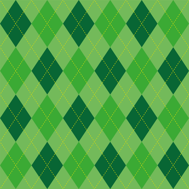 Argyle patroon groene rhombus naadloze textuur - Vector, afbeelding