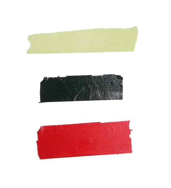 Set of pieces of general purpose vinyl tape isolated on white  - Valokuva, kuva
