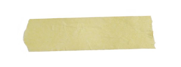 A piece of general purpose paper yellow tape isolated on white - Foto, Imagem