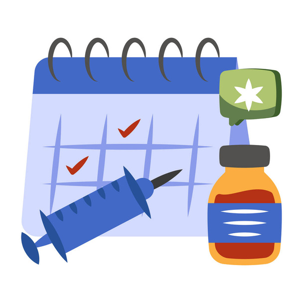 An icon design of vaccine schedule  - Vector, Image