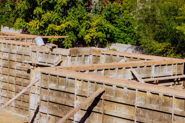 Building house foundation requires assembly of metal formwork - Photo, Image