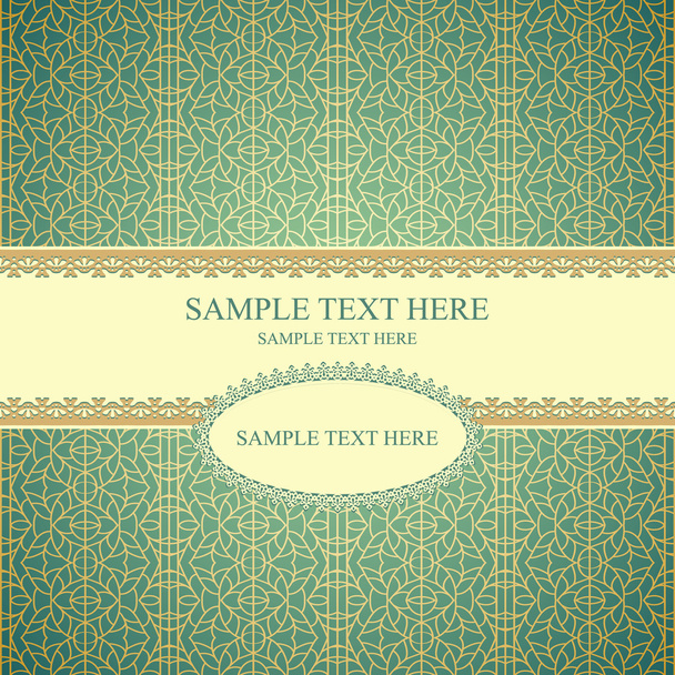 Vintage vector frame on seamless lace pattern - Vector, afbeelding