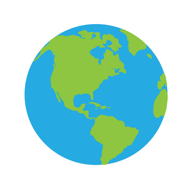 Vector illustratie van de wereld op witte achtergrond. Symbool van groene planeet. - Vector, afbeelding